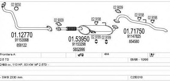 MTS C250318005455 Exhaust System